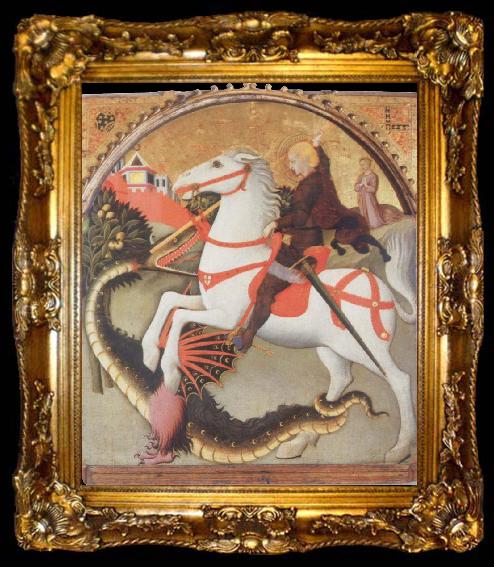 framed  SANO di Pietro St.George and the Dragon, ta009-2